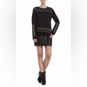 BCBG Max Azria Black Short Sleeve Midi Dress Size XXS Gray and Black